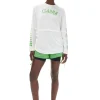 Best GANNI Active-Netz-Langarmshirt Mit Lagenlook Bright White