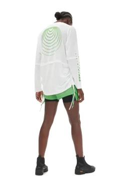Best GANNI Active-Netz-Langarmshirt Mit Lagenlook Bright White