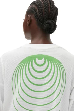 Best GANNI Active-Netz-Langarmshirt Mit Lagenlook Bright White