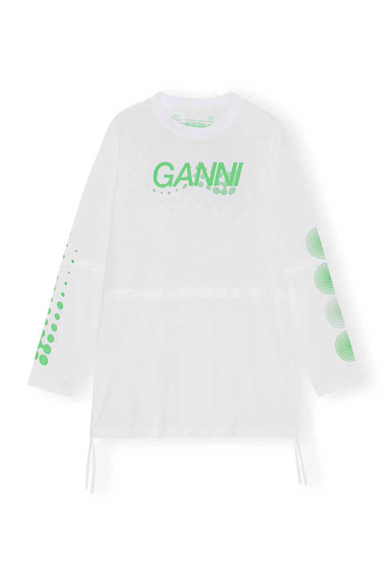 Best GANNI Active-Netz-Langarmshirt Mit Lagenlook Bright White