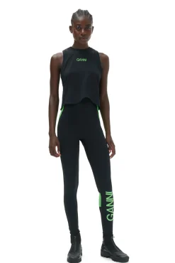 Discount GANNI Aktive-Netz-Top Black