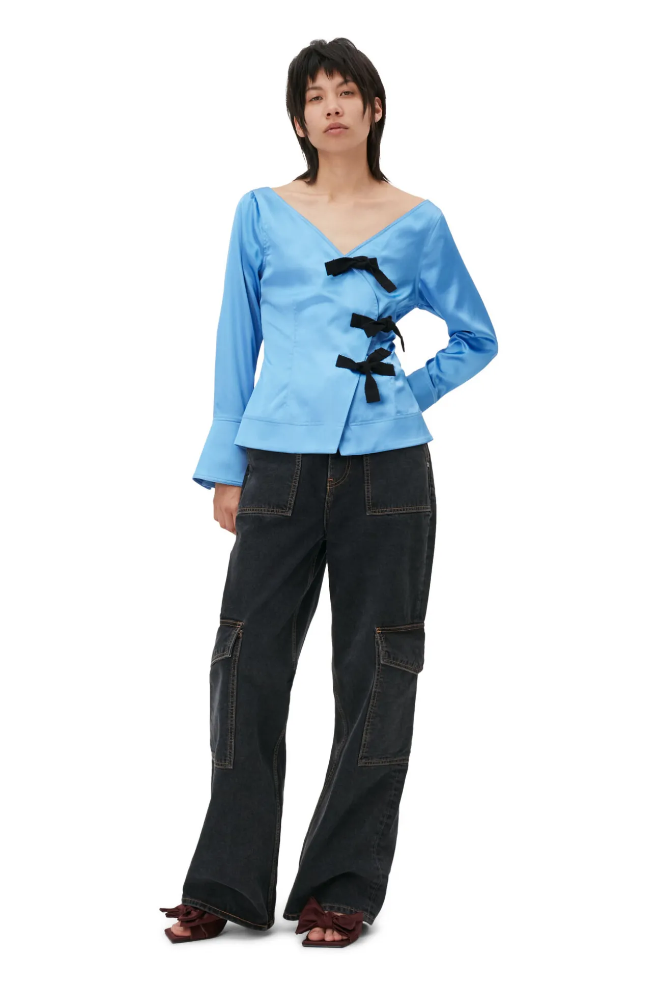 Discount GANNI Angi-Jeans Washed Black/Black