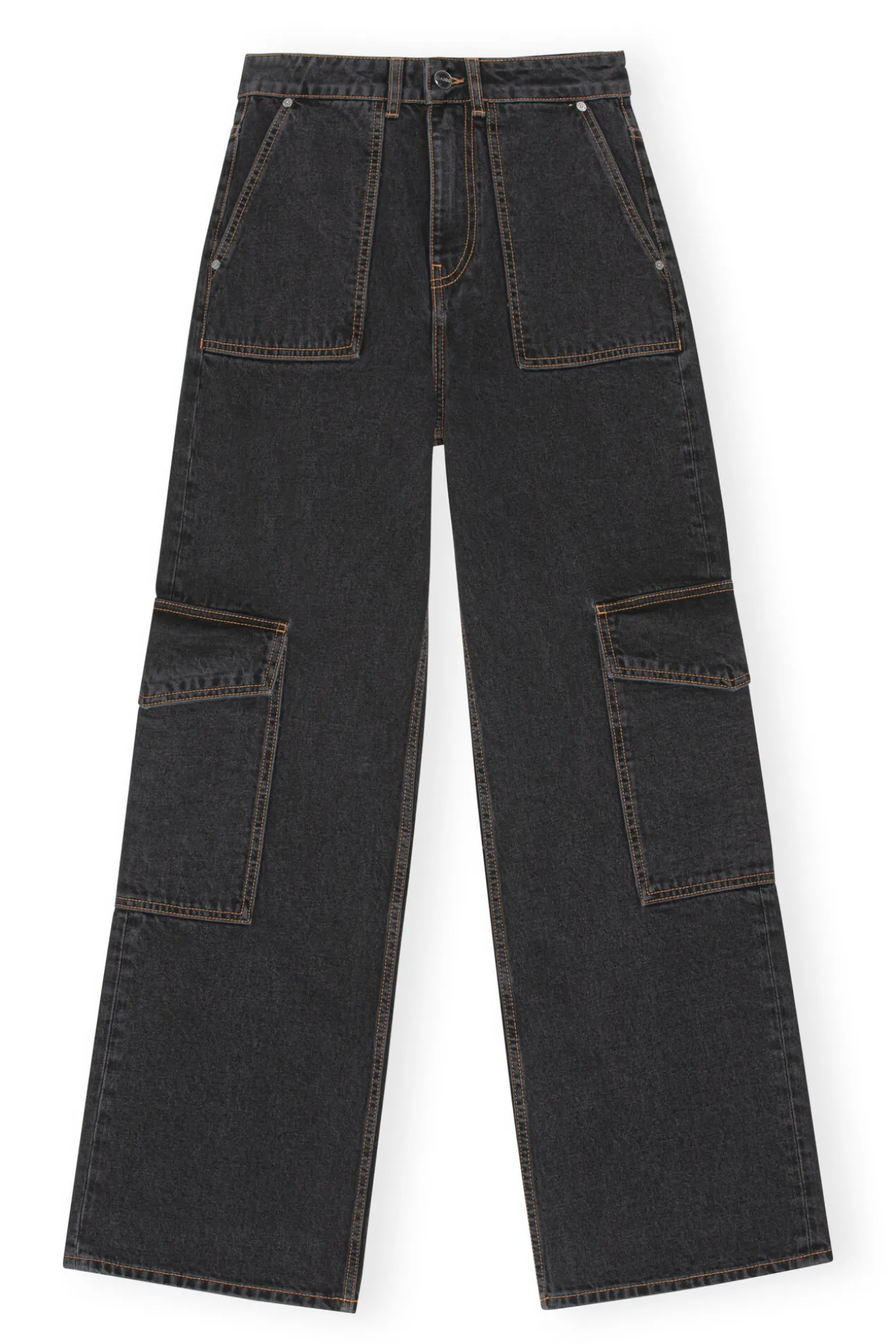 Discount GANNI Angi-Jeans Washed Black/Black
