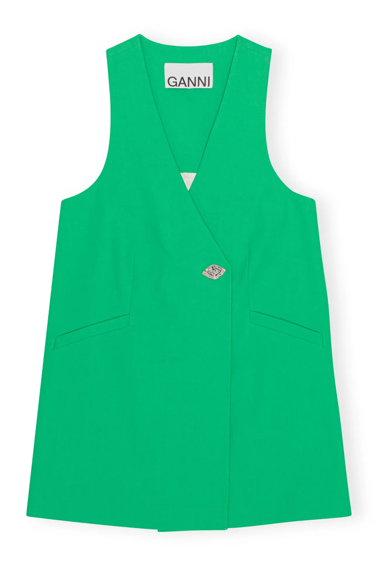 Cheap GANNI Anzugweste Aus Cotton Bright Green