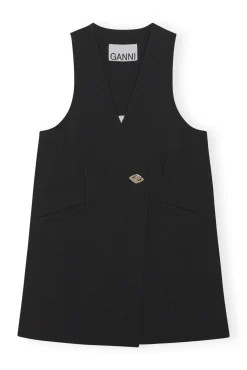 Cheap GANNI Anzugweste Aus Cotton Black