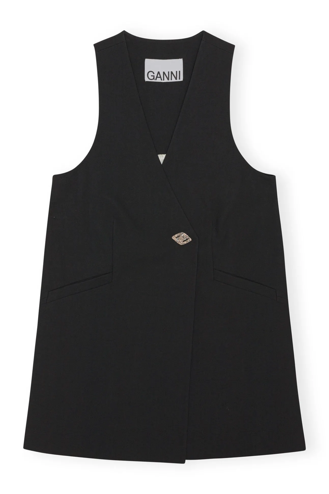 Cheap GANNI Anzugweste Aus Cotton Black
