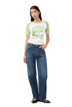 Store GANNI Apple- Raglan-T-Shirt Egret