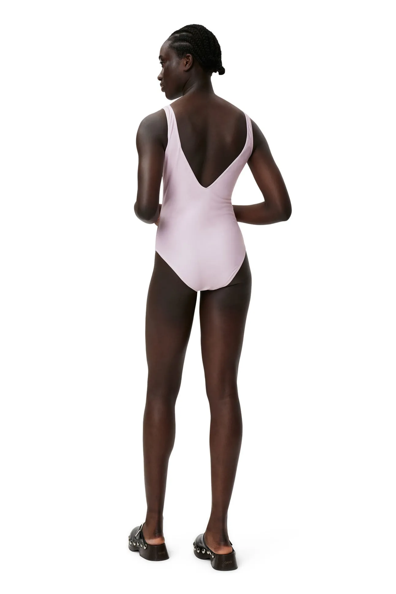 Flash Sale GANNI Badeanzug Mit Tiefem Ausschnitt Und Grafik Light Lilac