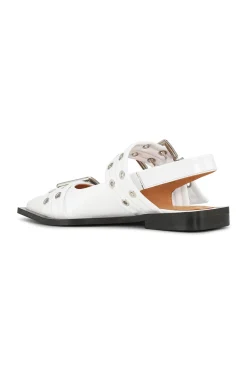 Cheap GANNI Ballerinas Mit Breiter Gurtelschnalle Egret