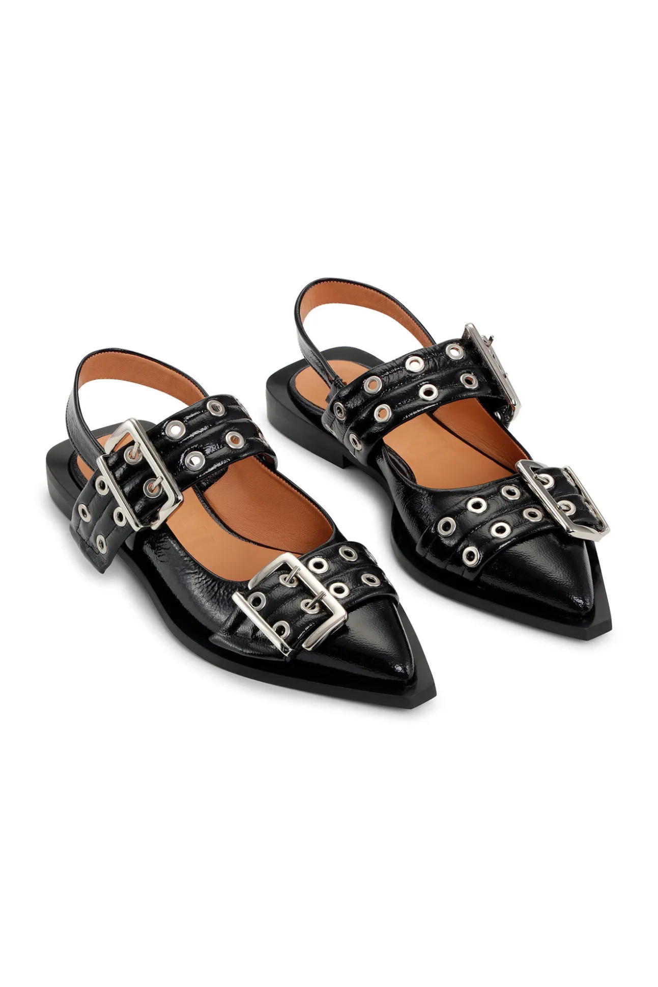 Store GANNI Ballerinas Mit Breiter Schnalle Black