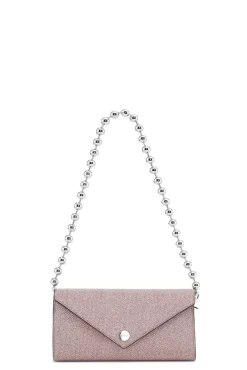 Store GANNI Banner-Envelope-Portemonnaie Mit Kette Light Lilac