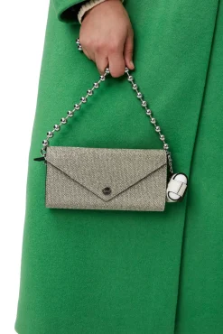 Fashion GANNI Banner-Envelope-Portemonnaie Mit Kette Gold