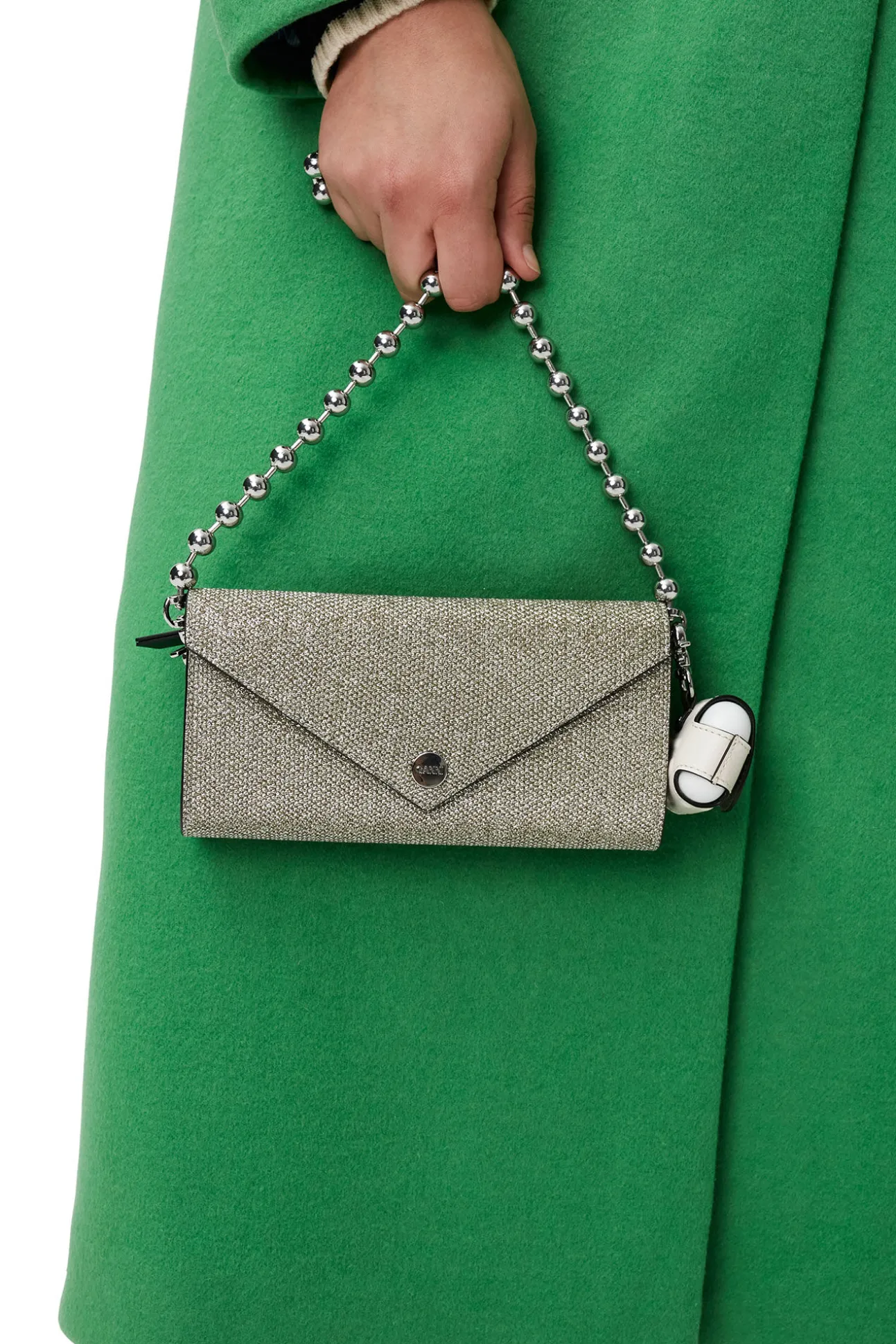 Fashion GANNI Banner-Envelope-Portemonnaie Mit Kette Gold