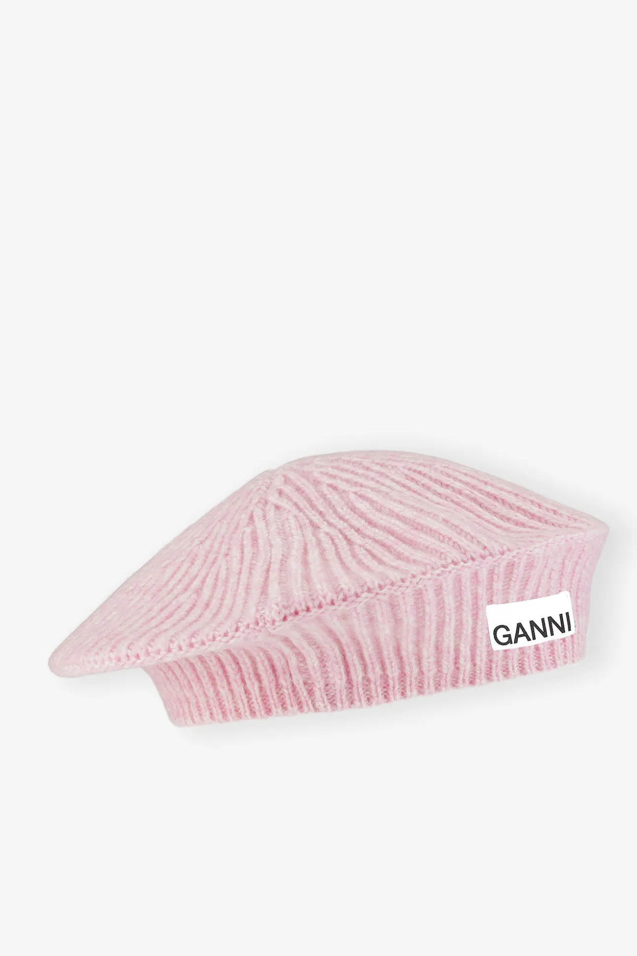 New GANNI Baskenmutze Aus Wool Lilac Sachet
