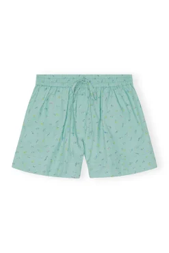 Outlet GANNI Bedruckte Elastische Shorts Aus Baumwolle Canton