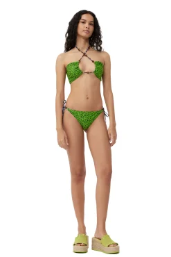Shop GANNI Bedruckte Perlen-Bikinihose Aus Recyceltem Material Tender Shoots