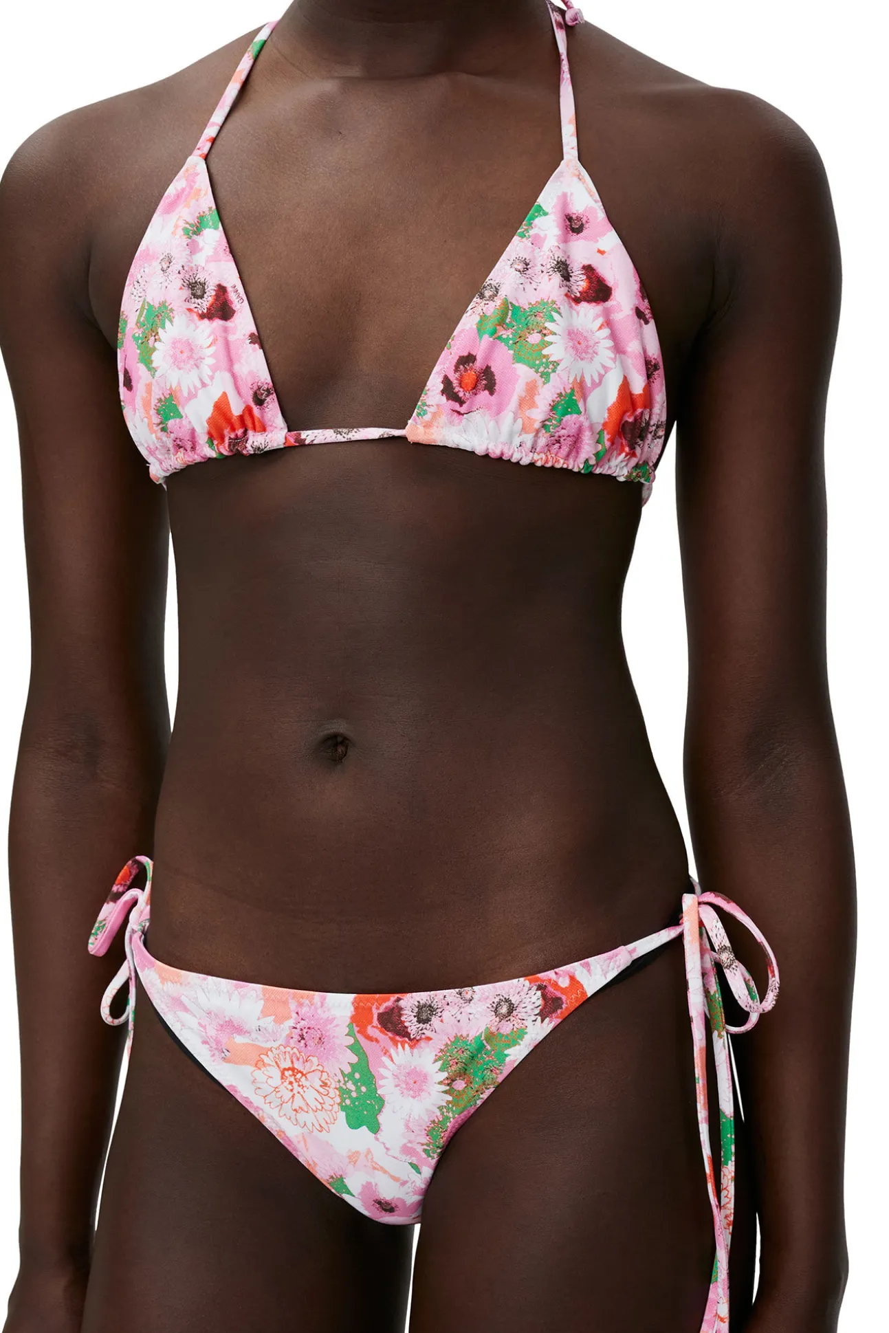 Shop GANNI Bedruckte String-Bikinihose Sugar Plum