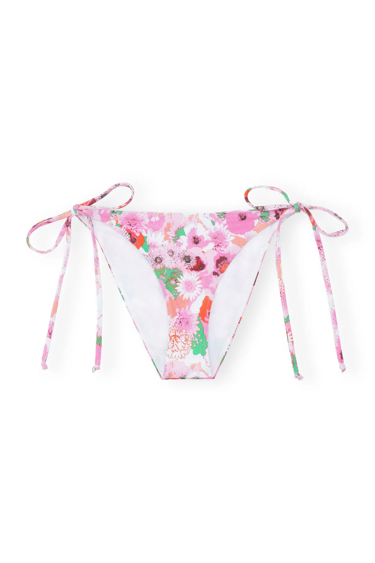 Shop GANNI Bedruckte String-Bikinihose Sugar Plum