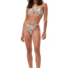 Flash Sale GANNI Bedruckte, Tief Geschnittene Wave-Bikinihose Aus Recyceltem Material Egret