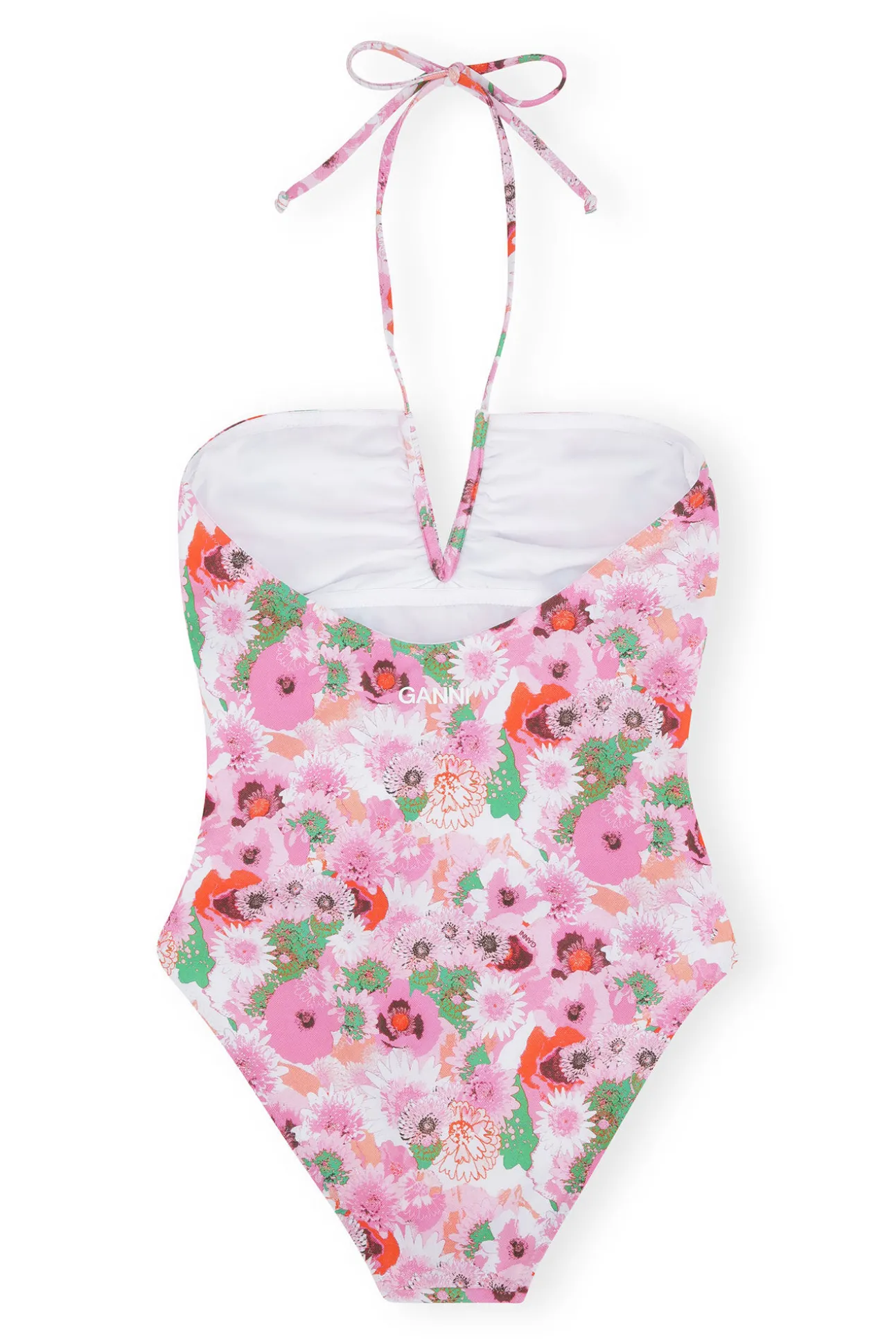 Discount GANNI Bedruckter Badeanzug Mit V-Ausschnitt Sugar Plum