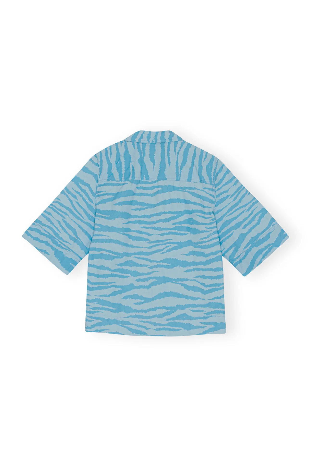 Cheap GANNI Bedrucktes Cotton-Hemd Ethereal Blue