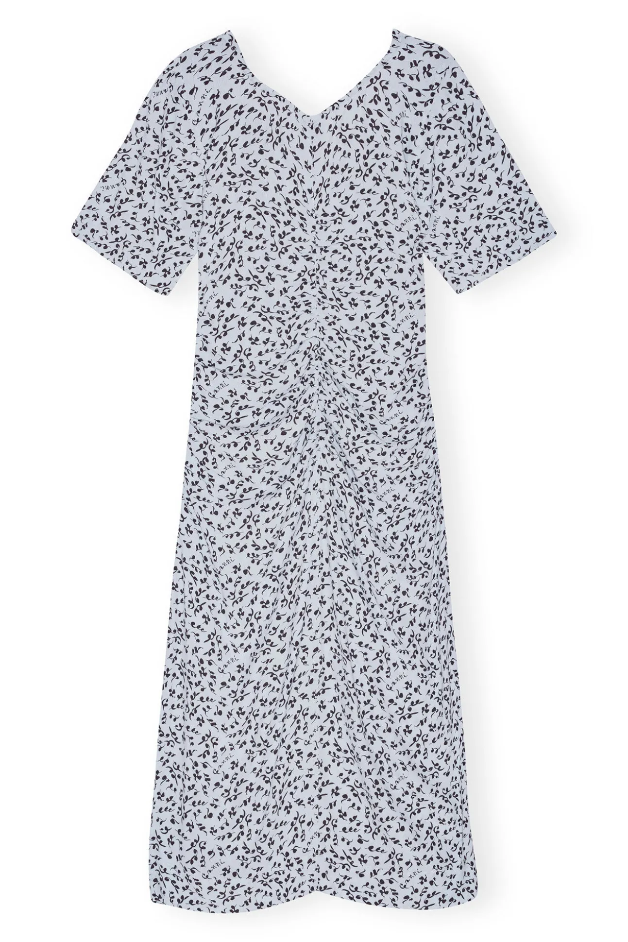Online GANNI Bedrucktes Crepe-Midikleid Mit U-Ausschnitt Heather