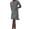Discount GANNI Bedrucktes Krepp-Wickelkleid Black