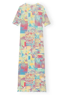 Flash Sale GANNI Bedrucktes Maxikleid Aus Rib Jersey Multicolour