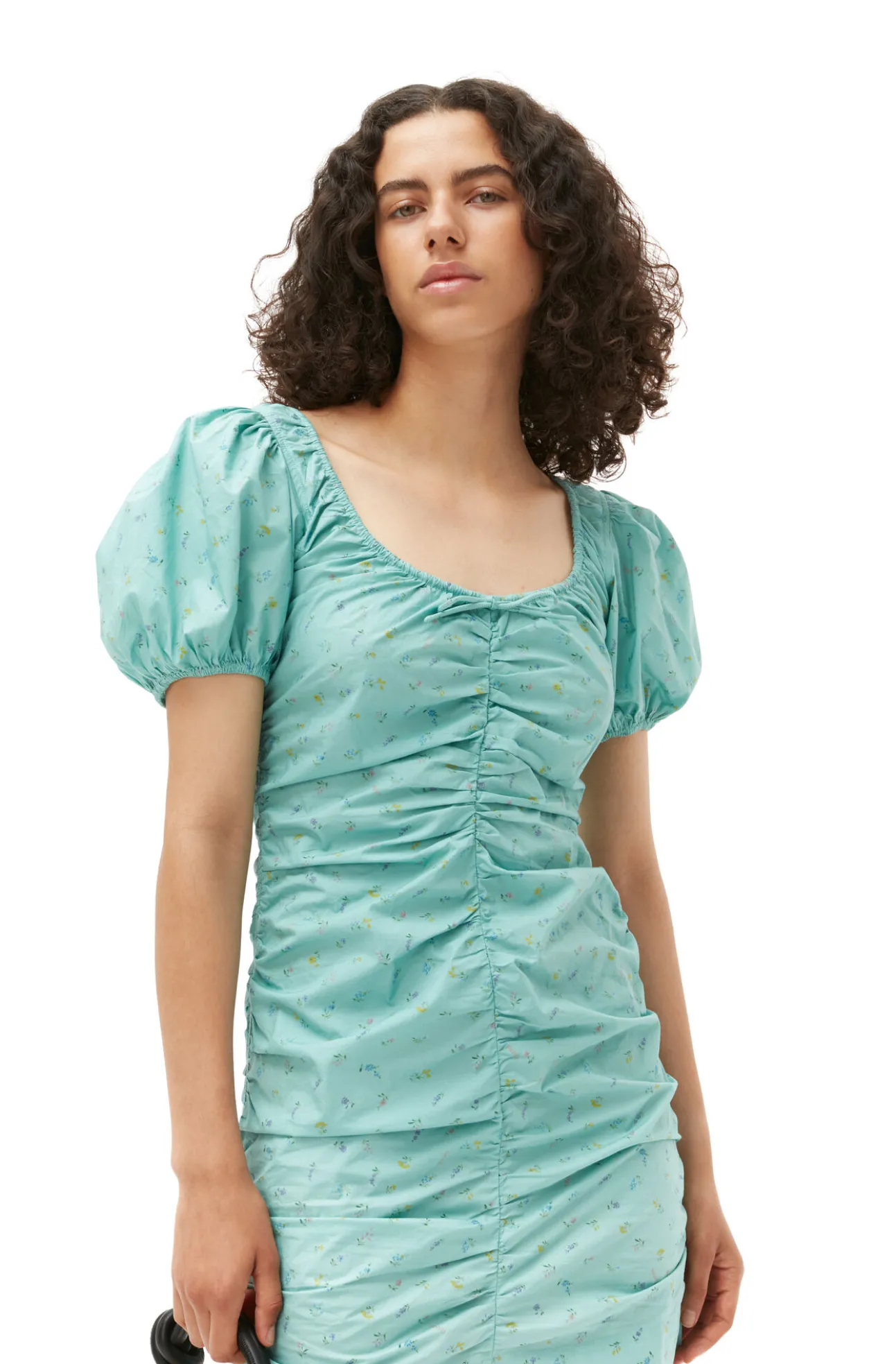 Sale GANNI Bedrucktes Minikleid Mit U-Ausschnitt Canton