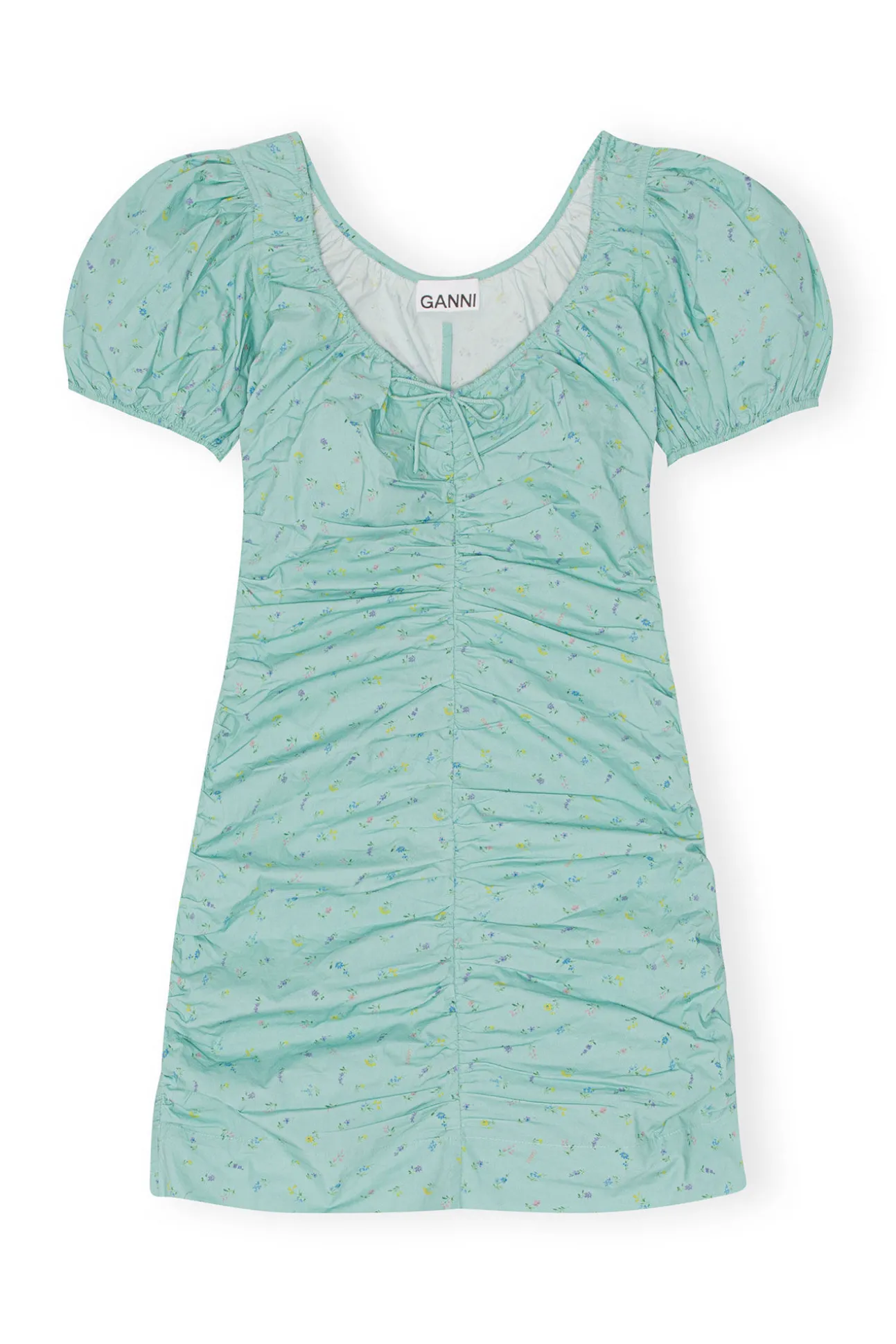 Sale GANNI Bedrucktes Minikleid Mit U-Ausschnitt Canton