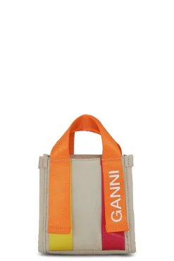 Best Sale GANNI Beige Mini-Tragetasche Aus Tech-Gewebe Pale Khaki