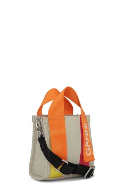 Best Sale GANNI Beige Mini-Tragetasche Aus Tech-Gewebe Pale Khaki