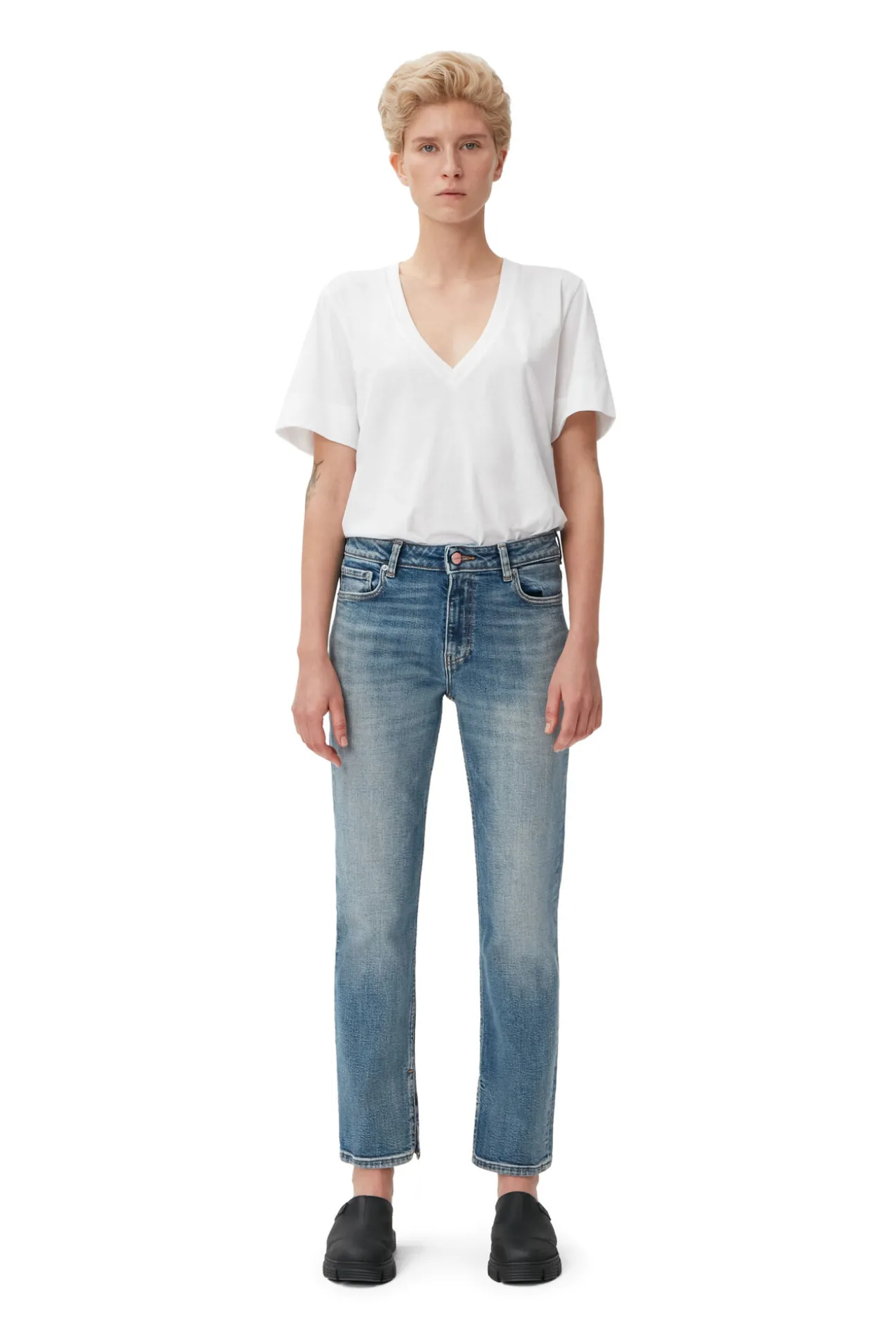 Fashion GANNI Beksi Jeans Mid Blue Vintage