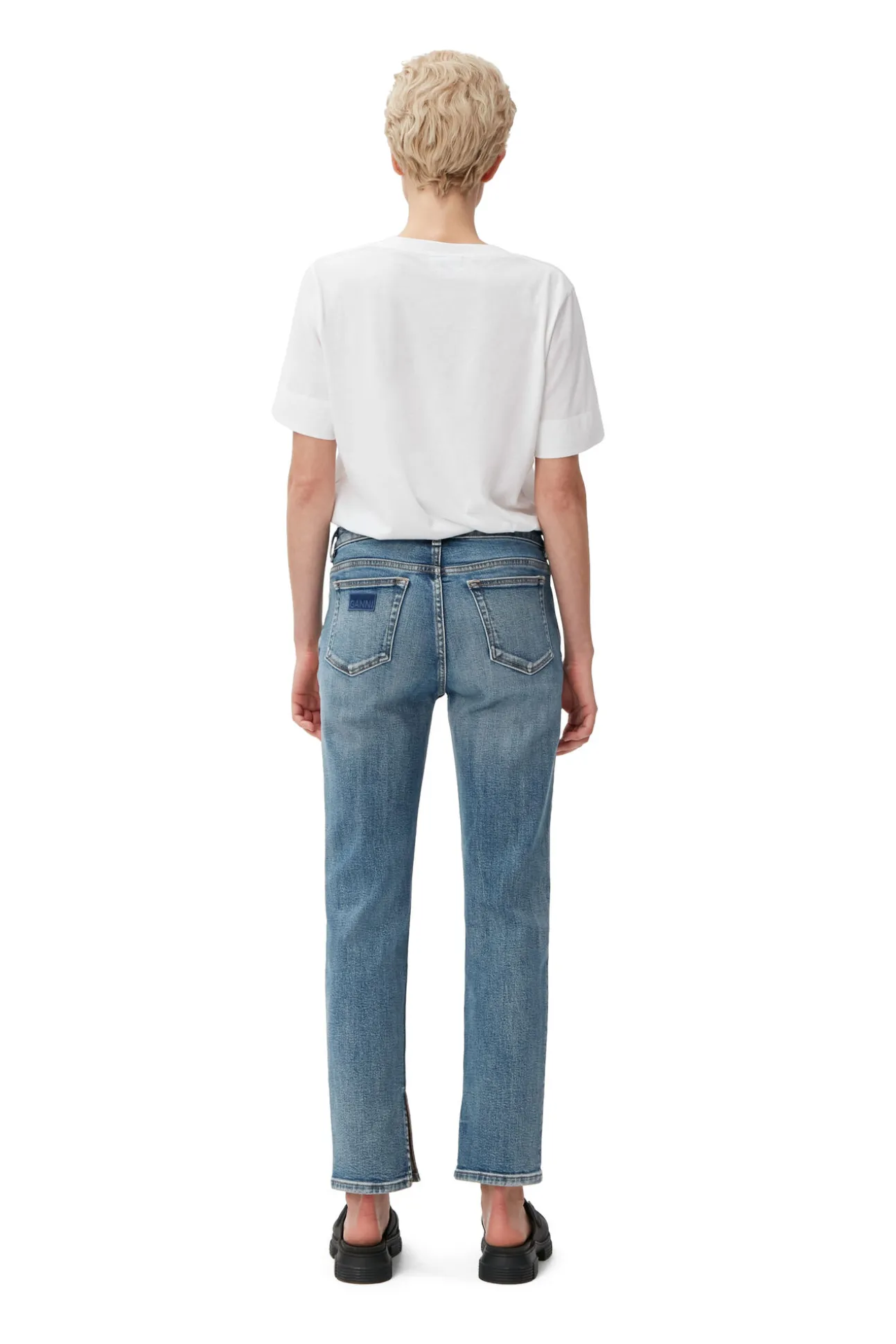 Fashion GANNI Beksi Jeans Mid Blue Vintage