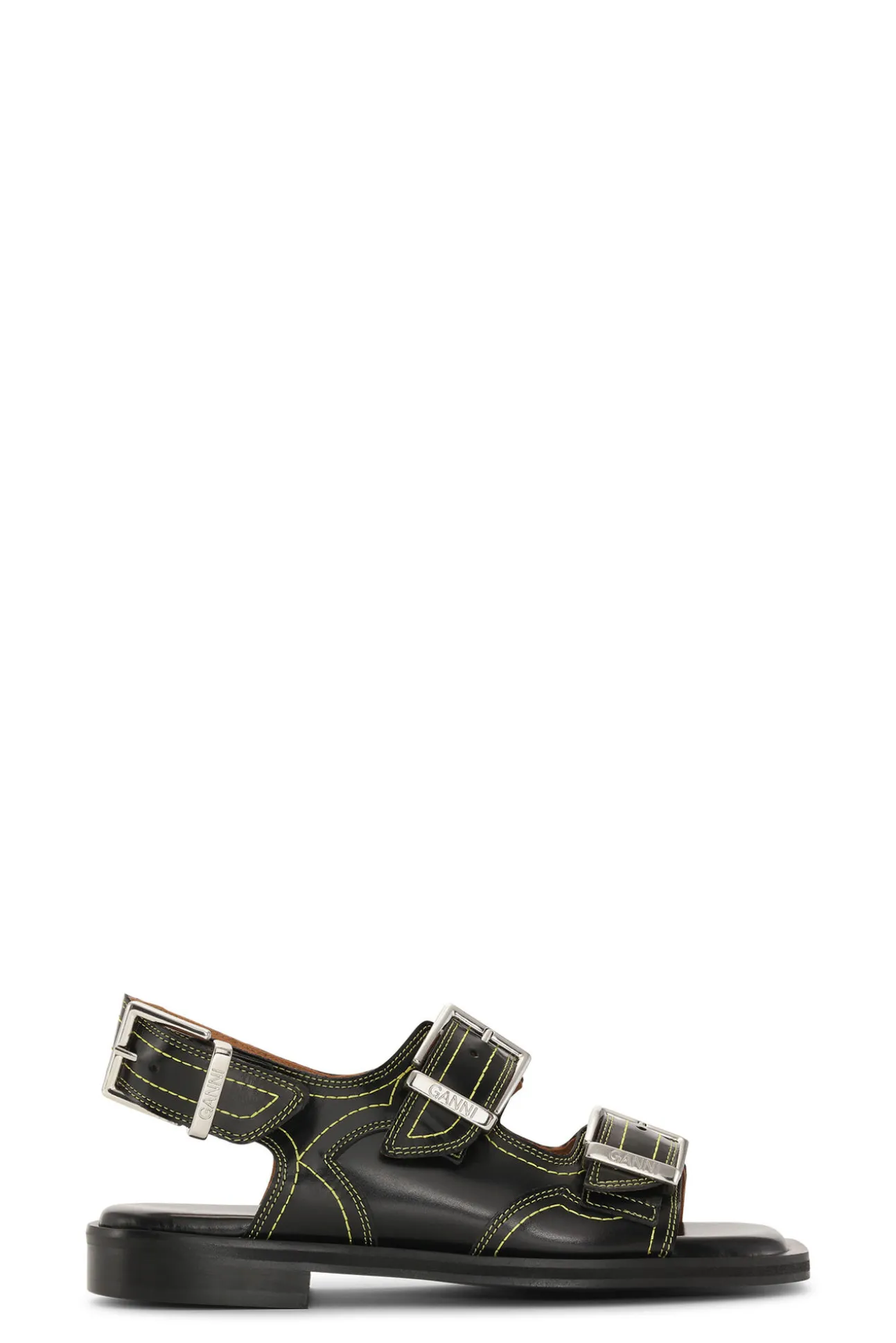 Flash Sale GANNI Bestickte Westernsandalen Black/Yellow