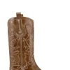 Cheap GANNI Bestickte Westernstiefel Tiger's Eye