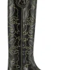 Online GANNI Bestickte Westernstiefel Black/Yellow