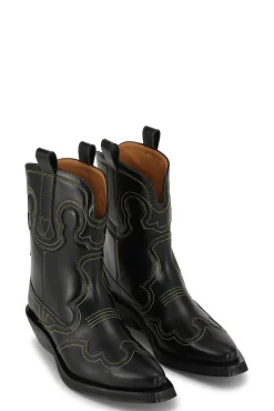Flash Sale GANNI Bestickte Westernstiefel Black/Yellow