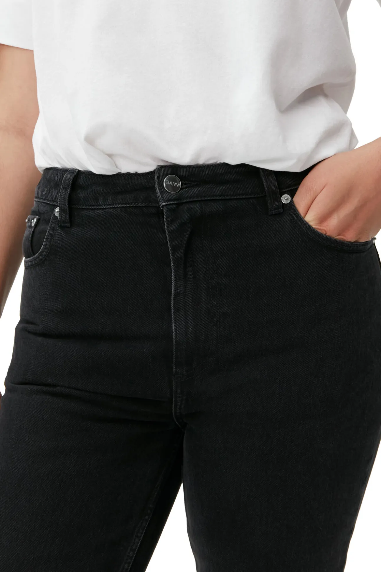 Clearance GANNI Betzy Jeans Washed Black/Black