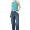Fashion GANNI Blau Meliertes Top Ohne Armel Lagoon