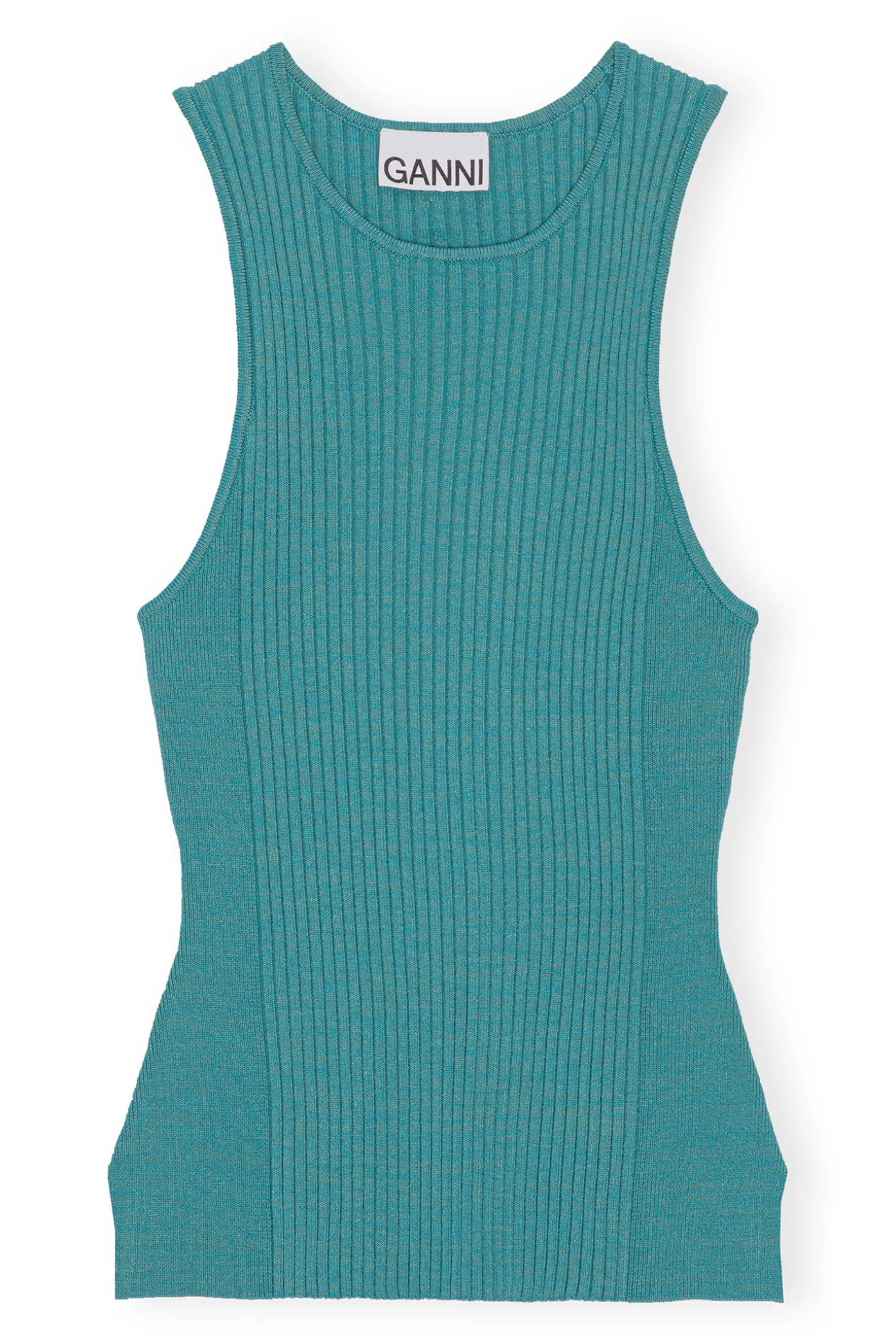 Fashion GANNI Blau Meliertes Top Ohne Armel Lagoon