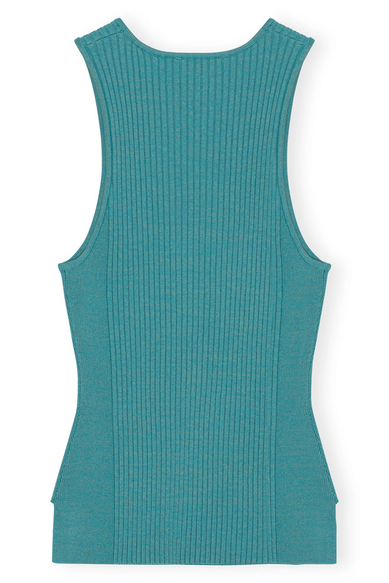 Fashion GANNI Blau Meliertes Top Ohne Armel Lagoon