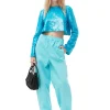 New GANNI Blaue Paillettenbluse Blue Curacao