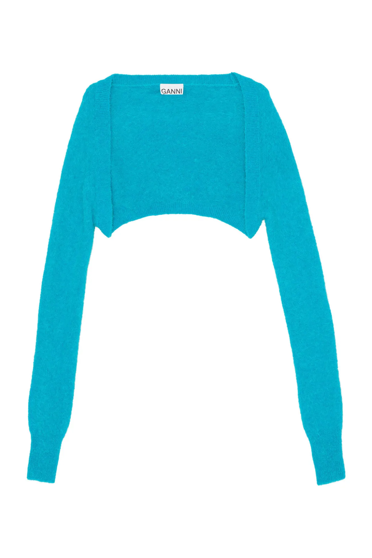 Outlet GANNI Blauer Bolero Aus Brushed Alpaca Blue Curacao