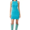 Cheap GANNI Blaues Minikleid Aus Brushed Alpaca Blue Curacao