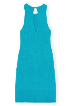 Cheap GANNI Blaues Minikleid Aus Brushed Alpaca Blue Curacao