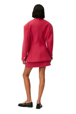 Discount GANNI Blazer Aus Wool Fiery Red