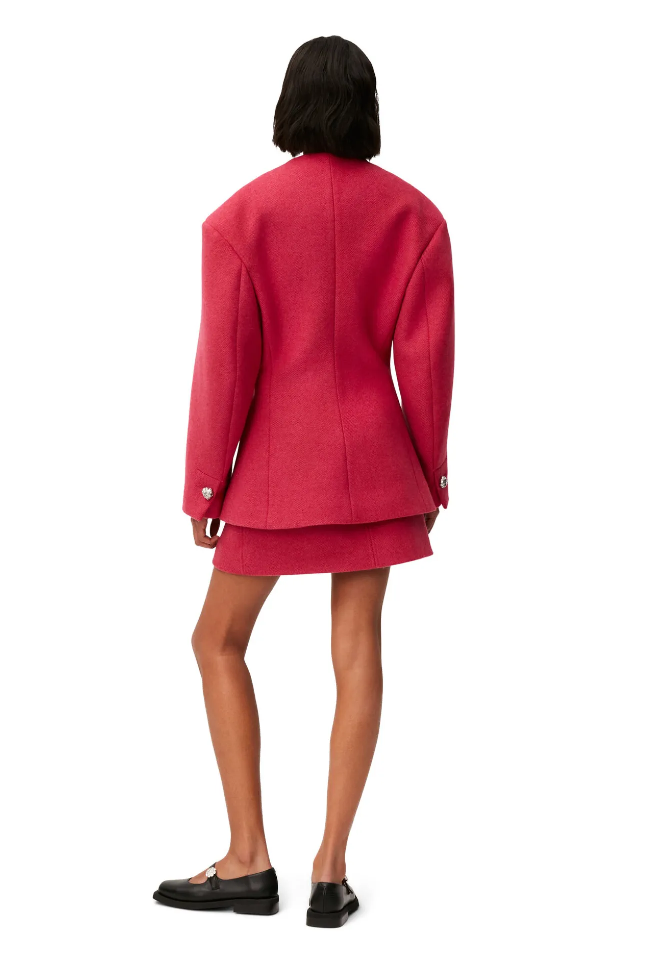 Discount GANNI Blazer Aus Wool Fiery Red