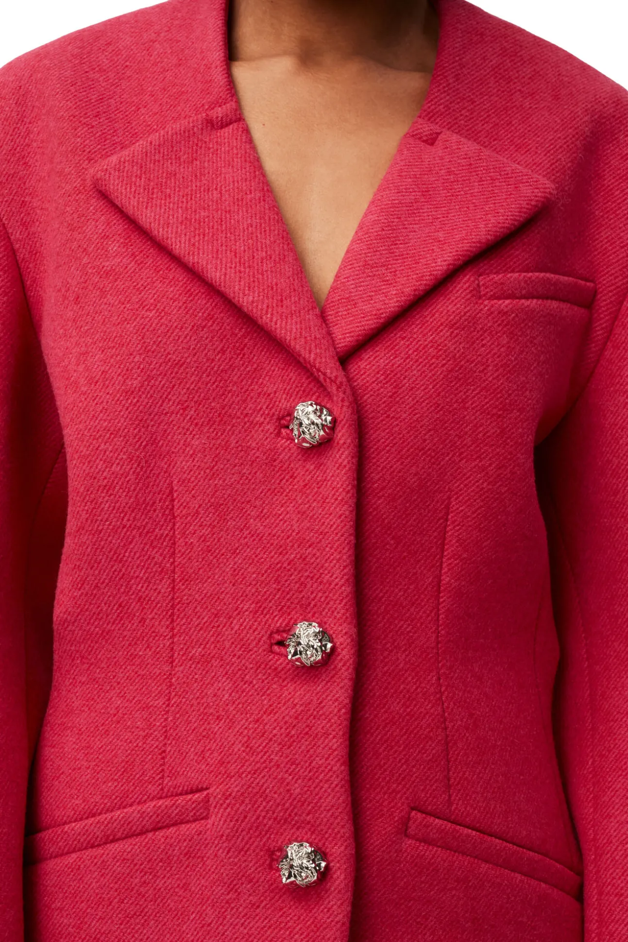 Discount GANNI Blazer Aus Wool Fiery Red