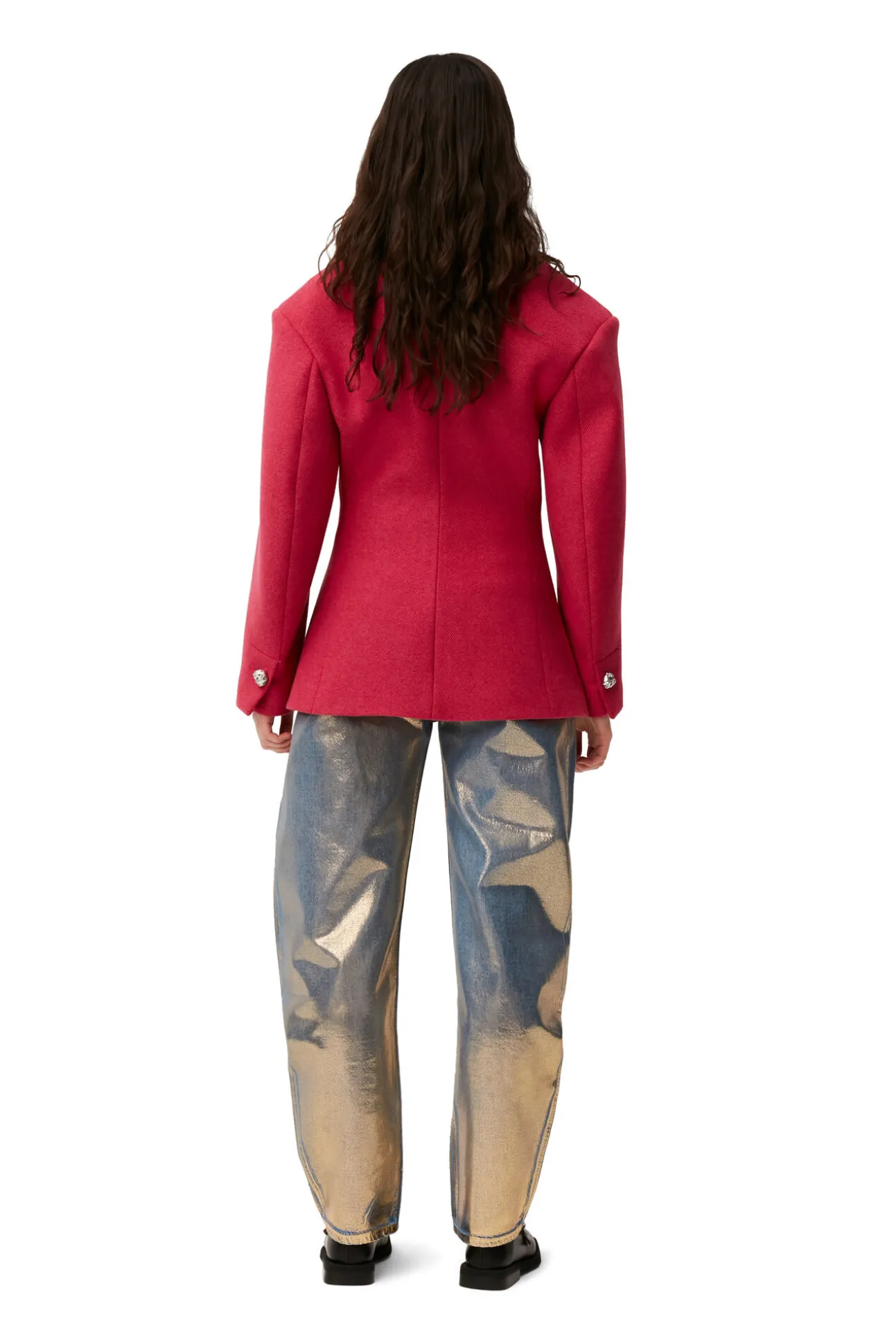 Discount GANNI Blazer Aus Wool Fiery Red